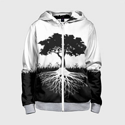 Толстовка на молнии детская ДЕРЕВО ИНЬ-ЯНЬ, цвет: 3D-меланж