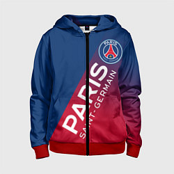 Толстовка на молнии детская ФК ПСЖ PARIS SAINT GERMAIN, цвет: 3D-красный