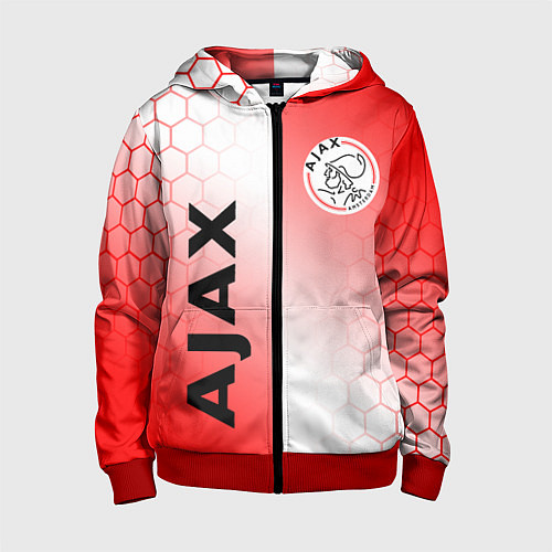 Детская толстовка на молнии FC AJAX AMSTERDAM ФК АЯКС / 3D-Красный – фото 1