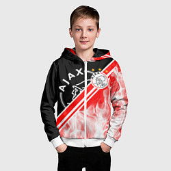 Толстовка на молнии детская FC AJAX AMSTERDAM ФК АЯКС, цвет: 3D-белый — фото 2