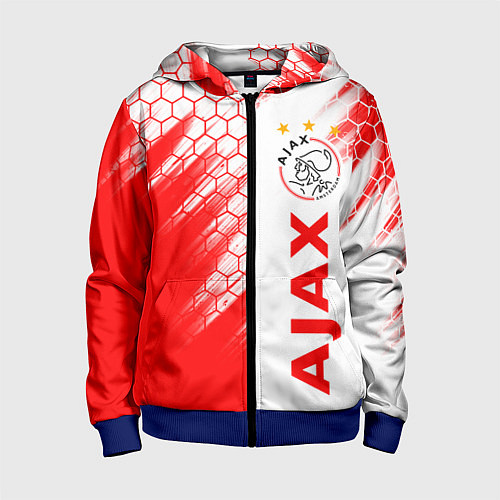 Детская толстовка на молнии FC AJAX AMSTERDAM ФК АЯКС / 3D-Синий – фото 1