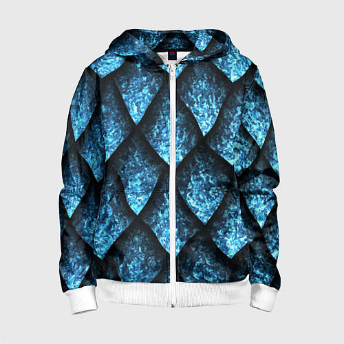 Детская толстовка на молнии Чешуя ледяного дракона / 3D-Белый – фото 1