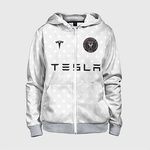 Детская толстовка на молнии INTER MIAMI FC TESLA KIT / 3D-Меланж – фото 1