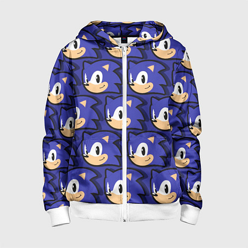 Детская толстовка на молнии Sonic pattern / 3D-Белый – фото 1