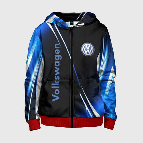 Детская толстовка на молнии VOLKSWAGEN / 3D-Красный – фото 1