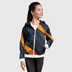 Толстовка на молнии детская BLACK ORANGE, цвет: 3D-белый — фото 2