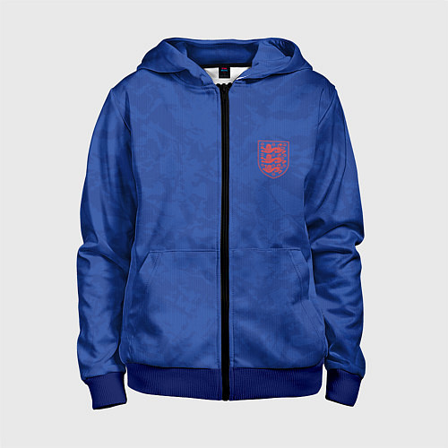 Детская толстовка на молнии Выездная форма Сборной Англии / 3D-Синий – фото 1