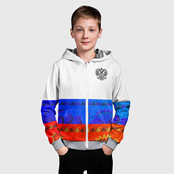 Толстовка на молнии детская Russia 3, цвет: 3D-меланж — фото 2