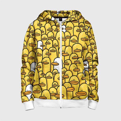 Детская толстовка на молнии Утки / 3D-Белый – фото 1