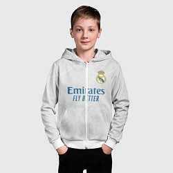 Толстовка на молнии детская Реал Мадрид форма 20212022, цвет: 3D-белый — фото 2