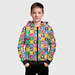 Толстовка на молнии детская СПОРТ, цвет: 3D-черный — фото 2