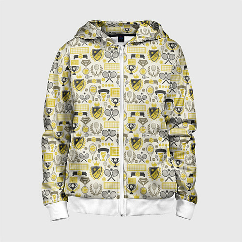 Детская толстовка на молнии Кубок Дэвиса / 3D-Белый – фото 1