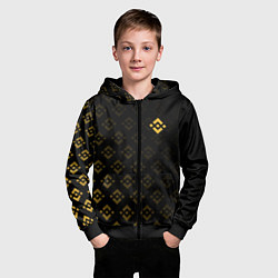 Толстовка на молнии детская BINANCE БИНАНС ПАТТЕРН, цвет: 3D-черный — фото 2