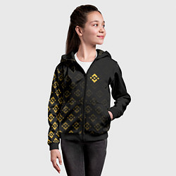 Толстовка на молнии детская BINANCE БИНАНС ПАТТЕРН, цвет: 3D-черный — фото 2