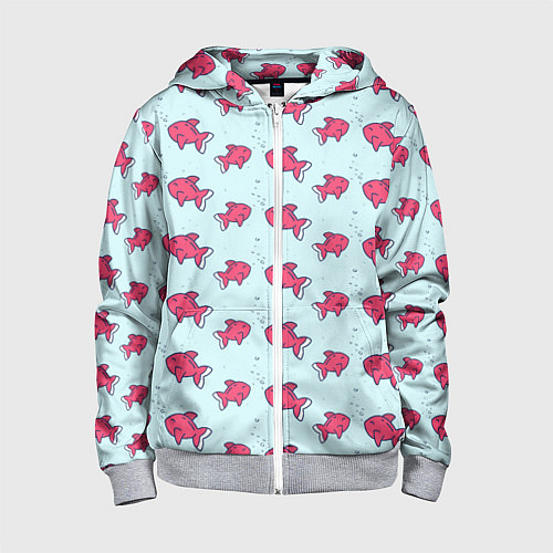 Детская толстовка на молнии Рыбки / 3D-Меланж – фото 1