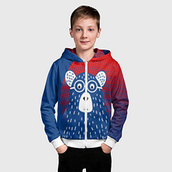 Толстовка на молнии детская Медведь, цвет: 3D-белый — фото 2