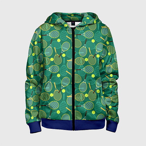 Детская толстовка на молнии Большой Теннис / 3D-Синий – фото 1