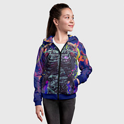 Толстовка на молнии детская Cuber skelet, цвет: 3D-синий — фото 2