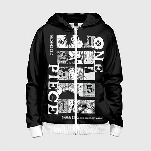 Детская толстовка на молнии ONE PIECE Главные герои / 3D-Белый – фото 1