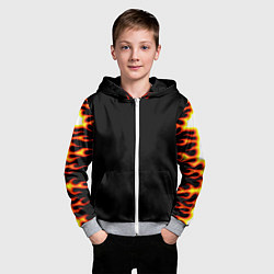 Толстовка на молнии детская Языки Пламя, цвет: 3D-меланж — фото 2