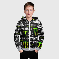 Толстовка на молнии детская YAMAHA X MONSTER SPORT, цвет: 3D-меланж — фото 2