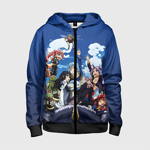 Детская толстовка на молнии Мое перерождение в слизь / 3D-Черный – фото 1