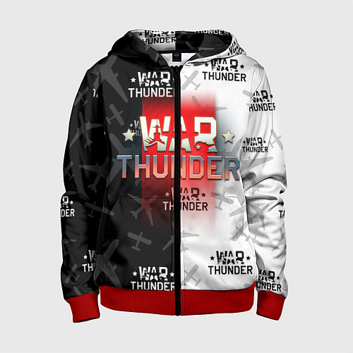 Детская толстовка на молнии WAR THUNDER ВАР ТАНДЕР / 3D-Красный – фото 1