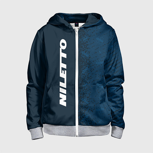 Детская толстовка на молнии Нилетто - Спрей Паттерн справа / 3D-Меланж – фото 1