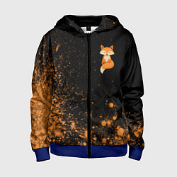 Толстовка на молнии детская Foxy - Paint, цвет: 3D-синий