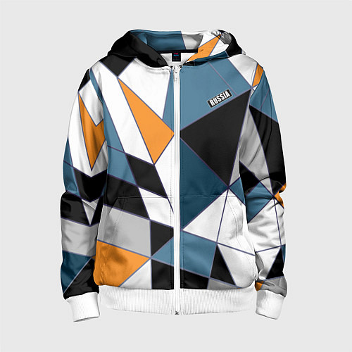 Детская толстовка на молнии Геометрический узор / 3D-Белый – фото 1