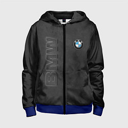 Толстовка на молнии детская BMW LOGO AND INSCRIPTION, цвет: 3D-синий