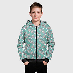 Толстовка на молнии детская Воланы на ментоловом, цвет: 3D-черный — фото 2