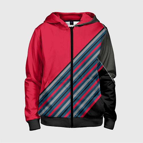 Детская толстовка на молнии Абстрактный асимметричный / 3D-Черный – фото 1