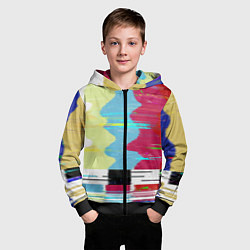Толстовка на молнии детская TV glitch, цвет: 3D-черный — фото 2