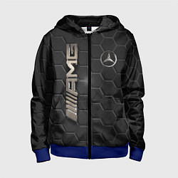 Толстовка на молнии детская MERCEDES LOGO BRONZE, цвет: 3D-синий