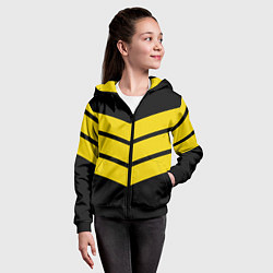 Толстовка на молнии детская Три полоски, цвет: 3D-черный — фото 2