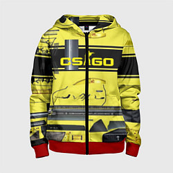 Толстовка на молнии детская CS GO YELLOW SKIN, цвет: 3D-красный