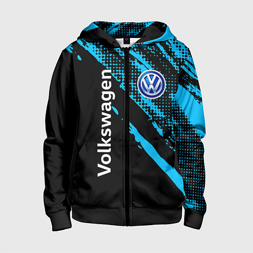 Детская толстовка на молнии Volkswagen Фольксваген / 3D-Черный – фото 1