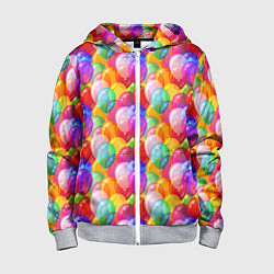 Толстовка на молнии детская Воздушные Шары, цвет: 3D-меланж