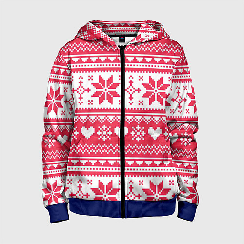 Детская толстовка на молнии Новогодний уют / 3D-Синий – фото 1