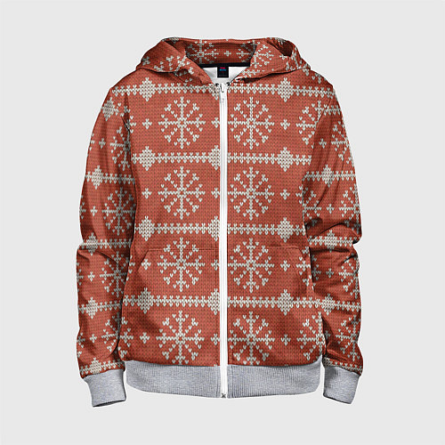 Детская толстовка на молнии Вязаный рисунок / 3D-Меланж – фото 1