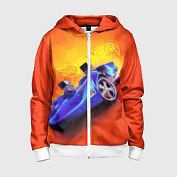Толстовка на молнии детская Hot Wheels Хот Вилс, цвет: 3D-белый