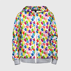 Толстовка на молнии детская Воздушные Шары, цвет: 3D-меланж