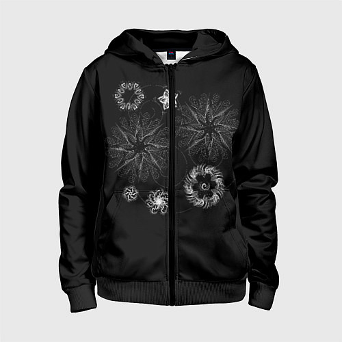 Детская толстовка на молнии Такие цветы / 3D-Черный – фото 1