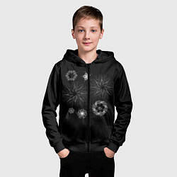 Толстовка на молнии детская Такие цветы, цвет: 3D-черный — фото 2