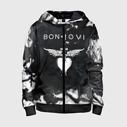 Толстовка на молнии детская BON JOVI БОН ДЖОВИ, цвет: 3D-черный