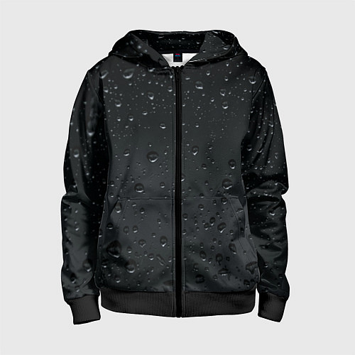 Детская толстовка на молнии Ночной дождь / 3D-Черный – фото 1