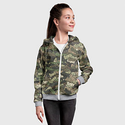 Толстовка на молнии детская Именной камуфляж Олег, цвет: 3D-меланж — фото 2