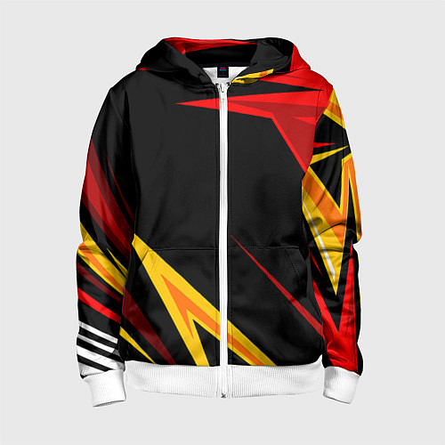 Детская толстовка на молнии Уникальные линии / 3D-Белый – фото 1