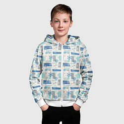 Толстовка на молнии детская Зимний Дизайн, цвет: 3D-белый — фото 2